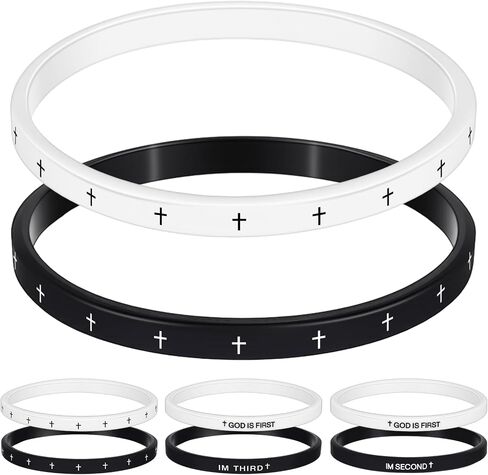2 Pcs Rubber Christian Bracelets Silicone God Is First Bracelet Inspirational Bible Verses Silicone Wristbands for Women Men Faith Gifts Religious Gifts in Saudi Arabia