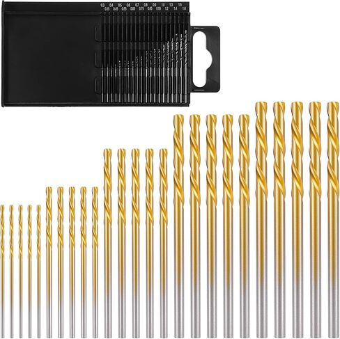 70 Pcs Titanium Drill Bits Micro Twist Drill Bit Set (0.3mm - 3mm) High Speed Steel Fully Ground Bits for Aluminum Copper Soft Alloy Steel Wood Plastic in Saudi Arabia