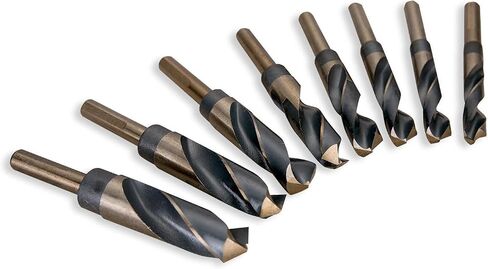 Stark USA 8 قطع عالية السرعة تدريبات الصلب (9/16 "إلى 1") من 1/16 بتات الحفر HSS 135 درجة 1/2 "معادن شانك ، الفولاذ المقاوم للصدأ ، الحديد الزهر ، مع العلبة in Kuwait