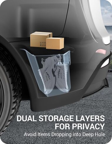 BASENOR 2025 2026 Tesla Model Y Trunk Storage Bins, Trunk Organizer with Carpeted Lid, Rear Trunk Side Storage Box for Model Y Refresh (Juniper) Interior Accessories in Saudi Arabia