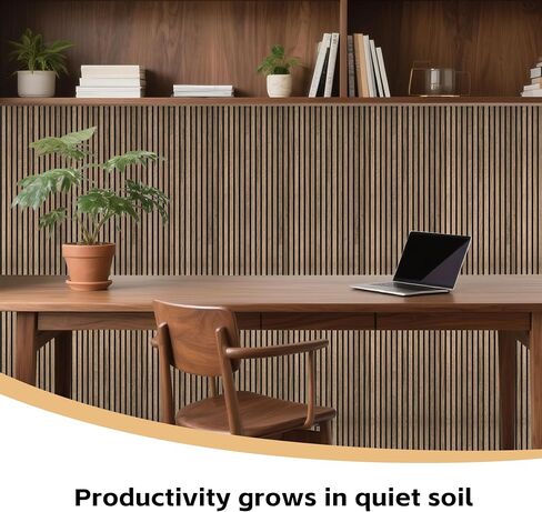 Wood Slat Panels for Wall 2-Piece 94.5"×11" Acoustic Panels for Interior Wall Decor 3D Fluted Sound Absorbing Panel - Natural Walnut in Kuwait