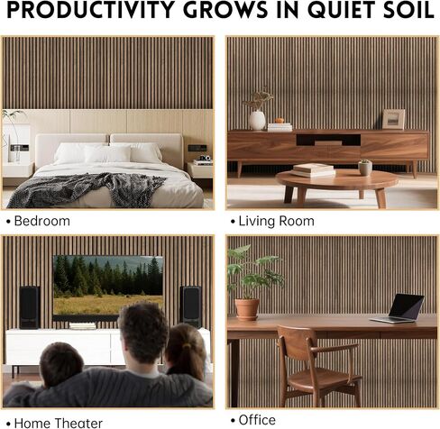 Wood Slat Panels for Wall 2-Piece 94.5"×11" Acoustic Panels for Interior Wall Decor 3D Fluted Sound Absorbing Panel - Natural Walnut in Kuwait