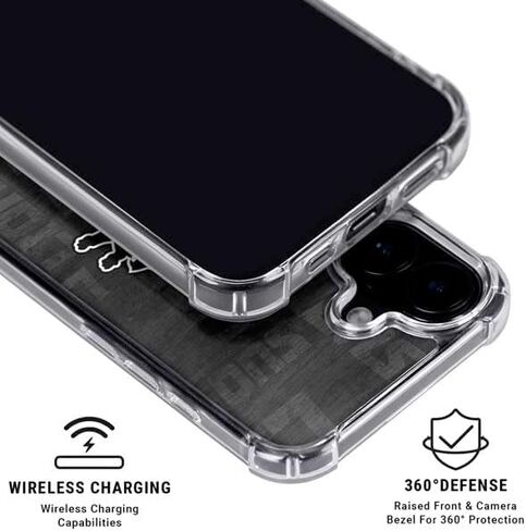 Skinit Clear Phone Case Compatible with iPhone 16 - Officially Licensed NFL Detroit Lions Black & White Design in Kuwait