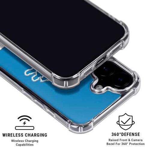 Skinit Clear Phone Case Compatible with iPhone 16 - Officially Licensed NFL Detroit Lions Black & White Design in Kuwait