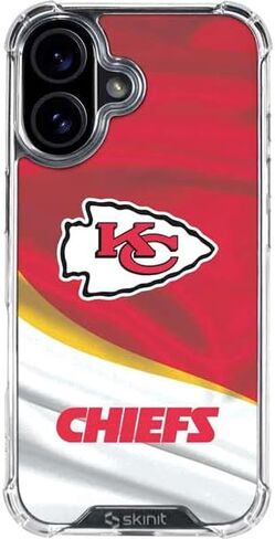 Skinit Clear Phone Case Compatible with iPhone 16 - Officially Licensed NFL Kansas City Chiefs Design in Saudi Arabia