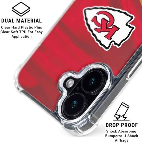 Skinit Clear Phone Case Compatible with iPhone 16 - Officially Licensed NFL Kansas City Chiefs Design in Saudi Arabia