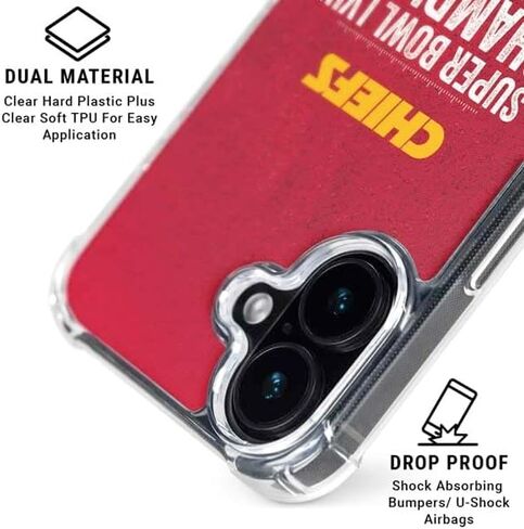 Skinit Clear Phone Case Compatible with iPhone 16 - Officially Licensed NFL Kansas City Chiefs Design in Saudi Arabia