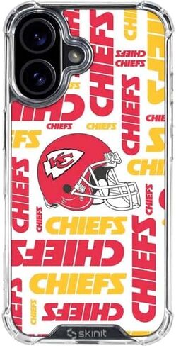 Skinit Clear Phone Case Compatible with iPhone 16 - Officially Licensed NFL Kansas City Chiefs Design in Saudi Arabia