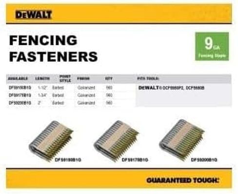 DEWALT DFS9175B1G 1.75" 9 GA Galvanized Barbed Fencing Staples in Saudi Arabia