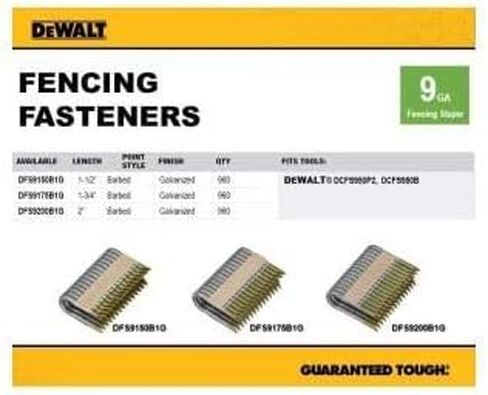 DEWALT DFS9175B1G 1.75" 9 GA Galvanized Barbed Fencing Staples in Saudi Arabia