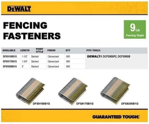 DEWALT DFS9175B1G 1.75" 9 GA Galvanized Barbed Fencing Staples in Saudi Arabia