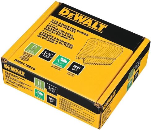 DEWALT DFS9175B1G 1.75" 9 GA Galvanized Barbed Fencing Staples in Saudi Arabia