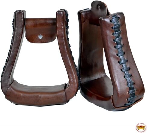 هيلاسون هورس سرج الغربي ركاب من ركاب الجلود زوج | لخيول سباق البرميل in Kuwait