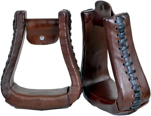 هيلاسون هورس سرج الغربي ركاب من ركاب الجلود زوج | لخيول سباق البرميل in Kuwait