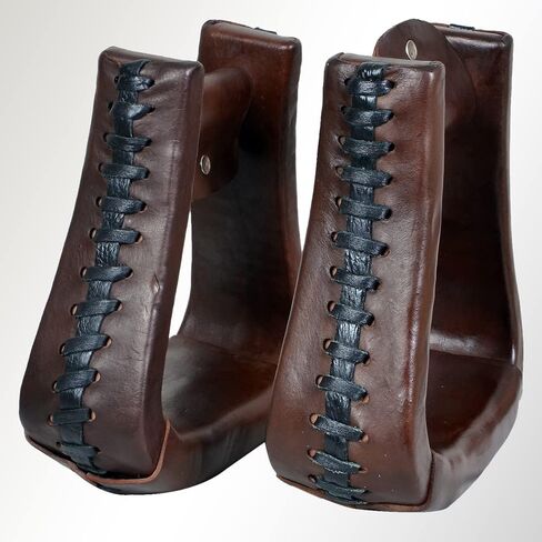 هيلاسون هورس سرج الغربي ركاب من ركاب الجلود زوج | لخيول سباق البرميل in Kuwait