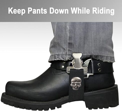 Dream Apparel 2PCS Elastic Boot Straps Adjustable Boot Clips Pant Clips Stirrups Leg Straps for Biker Women Men Motorcycle in Kuwait