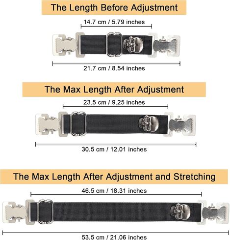 Dream Apparel 2PCS Elastic Boot Straps Adjustable Boot Clips Pant Clips Stirrups Leg Straps for Biker Women Men Motorcycle in Kuwait