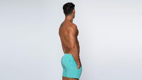 Rounderbum Mens Swimwear | Beach Shorts | Padded Technology | Quick Dry | Drawstring | Bathing Suits | Swim Shorts | Palm Green | Medium in Saudi Arabia