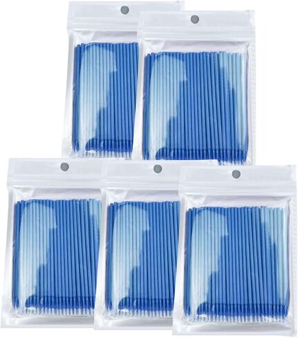 500PCS Micro Cotton Swabs, Disposable Micro Brushes Lip Applicators for Makeup and Personal Care Cosmetic Brush, Micro Swabs for Eyeliner, Eyelash Extensions, Nails (Purple) in Kuwait