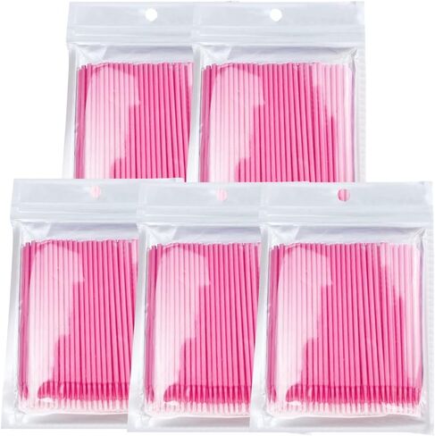 500PCS Micro Cotton Swabs, Disposable Micro Brushes Lip Applicators for Makeup and Personal Care Cosmetic Brush, Micro Swabs for Eyeliner, Eyelash Extensions, Nails (Purple) in Kuwait