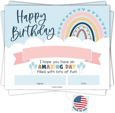 Birthday Certificates for Students – 25 Happy Birthday Classroom Awards for Kids, Classroom Supplies for Teachers, School Gifts, Retro Certificate Awards in Saudi Arabia