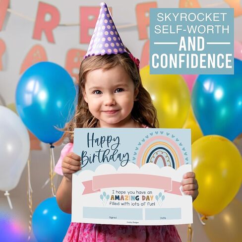 Birthday Certificates for Students – 25 Happy Birthday Classroom Awards for Kids, Classroom Supplies for Teachers, School Gifts, Retro Certificate Awards in Saudi Arabia