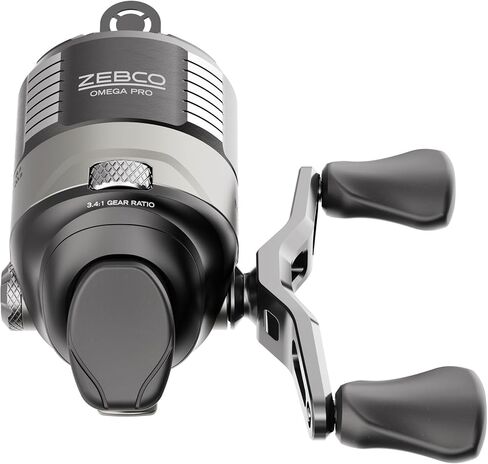 Zebco Omega Pro Spincast Fishing Reel, Dual Ceramic Pick-up Pins, Solid-Brass Pinion Gear, GlideLine ll Line Retrieval System, Pre-Spooled, Black in Kuwait