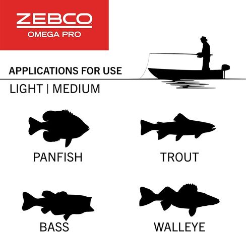Zebco Omega Pro Spincast Fishing Reel, Dual Ceramic Pick-up Pins, Solid-Brass Pinion Gear, GlideLine ll Line Retrieval System, Pre-Spooled, Black in Kuwait