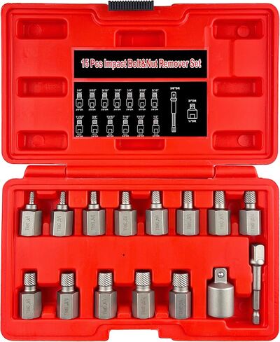 STXDY 32Pcs Bolt Extractor Kit,Stripped Bolt Extractor Kit,Easy Out Bolt Remover Set for Rusted, Rounded, Damaged Nuts Screws in Kuwait