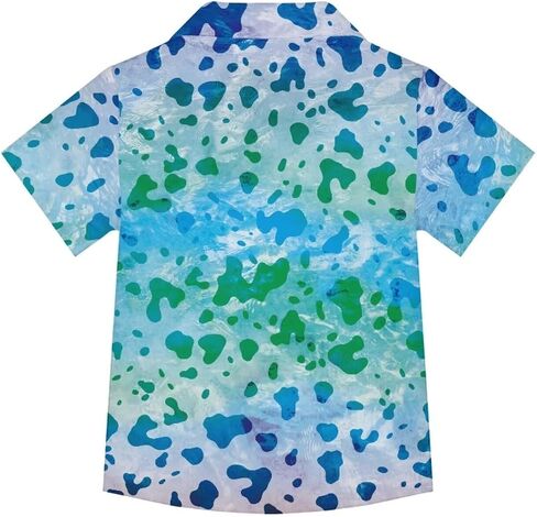 Boy Short Sleeve Button Down Shirt Novelty Hawaiian Aloha Shirts Beach Vacation Shirts in Saudi Arabia