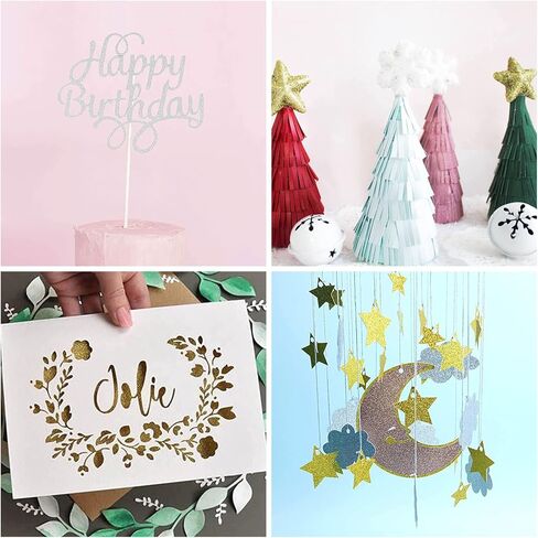 200Sheets Gold Glitter Cardstock 12 x 12, Thick Paper for Cricut, Card Stock for Card Making, Scrapbooking, Craft in Kuwait