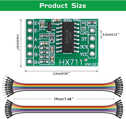 YEFLUT 8pcs HX711 Load Cell Amplifier 24-bit ADC Dual Channel Weight Weighing Sensor with Du-pont Wire for Arduino Raspberry Pi in Saudi Arabia