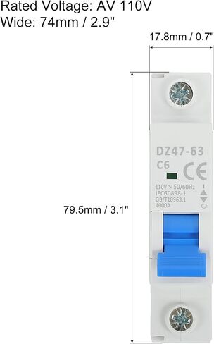Meccanixity 1 PCS AC قاطع الدائرة المصغرة 1P 6A 110 فولت عزل DZ47-63 in Kuwait