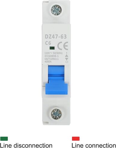 Meccanixity 1 PCS AC قاطع الدائرة المصغرة 1P 6A 110 فولت عزل DZ47-63 in Kuwait