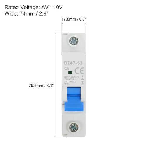 Meccanixity 1 PCS AC قاطع الدائرة المصغرة 1P 63A 110 فولت عزل DZ47-63 in Kuwait