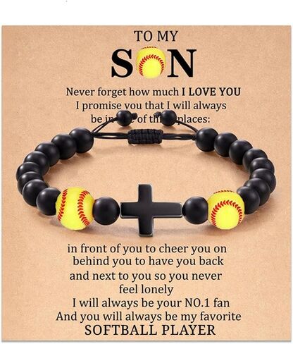 Fuqimanman2020 Baseball Bracelet Basketball Bracelet Adjustable Braided Baseball Basketball Bracelet Charm Gifts For Sports Lover in Saudi Arabia