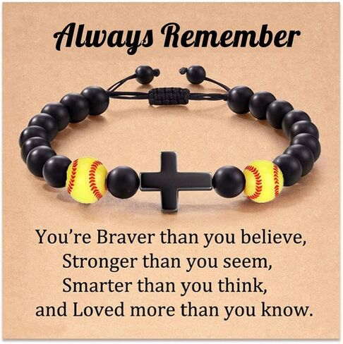 Fuqimanman2020 Baseball Bracelet Basketball Bracelet Adjustable Braided Baseball Basketball Bracelet Charm Gifts For Sports Lover in Saudi Arabia