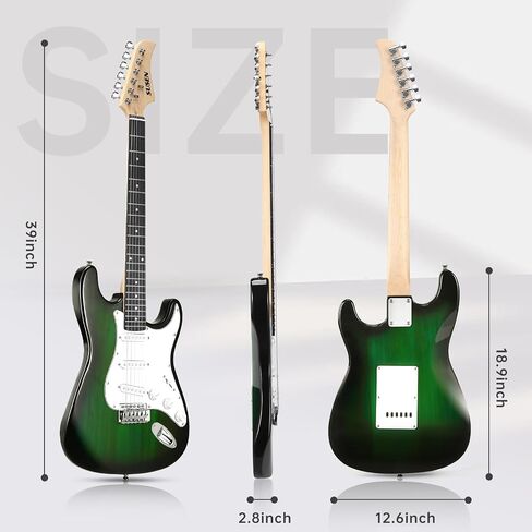 Susen 39"Inch Solid Full Size Electric Guitar Beginner Kit,Electric Guitar Starter Kit,S-S-S Pickups With 5W Amp,Strings, Pick,Tremolo Bar,Bag,Strip,Tuner.Cable,Blue in Saudi Arabia