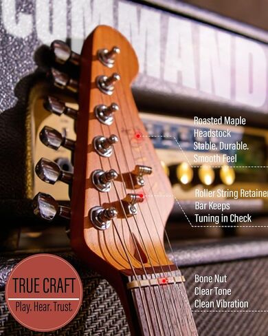 Aklot Stryde Electric Guitar مع تقسيم الملف: رقبة القيقب المحمصة ، قمة رسومات القيقب اللهب ، Pickups HSS Ceramic ، مجموعة الغيتار المبتدئين مع 10W AMP ، حقيبة أزعج ، حزام ، اختيارات ، كتاب درس ، Violet Venom in Kuwait