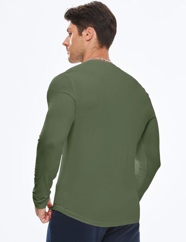 JMIERR Mens Muscle Slim Henley Shirt Button V-Neck Long Sleeve Gym Workout Athletic T Shirts in Saudi Arabia