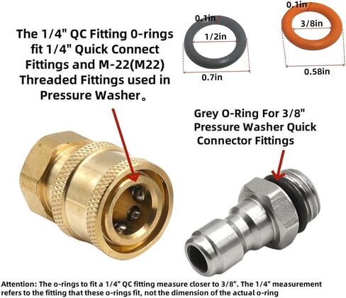 Pressure Washer O Rings 1/4" Quick Coupler O-Rings New Orange Seal Kits 100-Packs in Kuwait