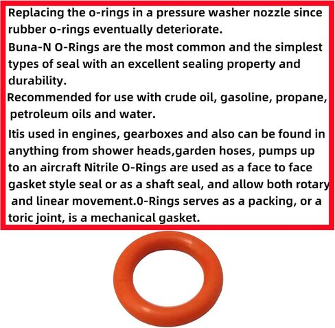 Pressure Washer O Rings 1/4" Quick Coupler O-Rings New Orange Seal Kits 100-Packs in Kuwait