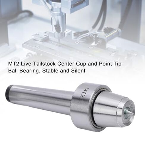 MT2 Live Tailstock Center Cup and Point Tip ، كأس المخرطة الحية مع كرة محفوفة بالمخروطات المصنوعة من الفولاذ المقاوم للصدأ كأس Live Center لأعمال الخشب المعدنية بدون مخرطة Tailstock in Kuwait