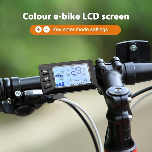 5Pins Electric Bike LCD Display Meter, 24V 36V 48V E Bike Control Panel For Handlebars Approximately Φ22.2mm / Φ0.87in, Waterproof Connector, No.2 Communication Protocol in Kuwait