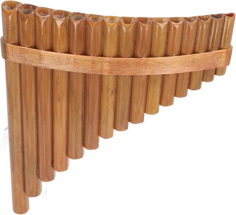 G Key Pan Flute,15 Pipes Musical Instrument Bamboo Panpipe with Accessories for Stage Performance Music Recording (Right Hand) in Saudi Arabia