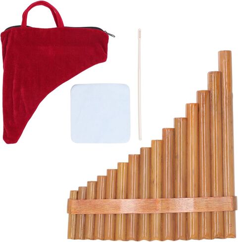 G Key Pan Flute,15 Pipes Musical Instrument Bamboo Panpipe with Accessories for Stage Performance Music Recording (Right Hand) in Saudi Arabia