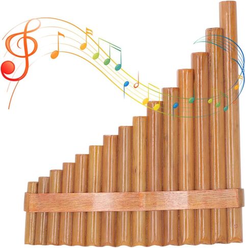 G Key Pan Flute ، 15 Pipes Musical Musical Musical Bamboo Panpipe مع إكسسوارات لتسجيل موسيقى الأداء المسرحي (اليد اليمنى) in Kuwait