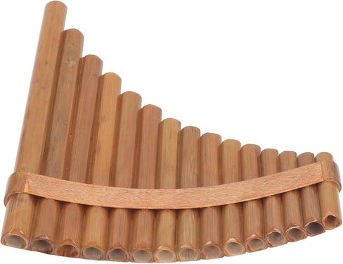 G Key Pan Flute,15 Pipes Musical Instrument Bamboo Panpipe with Accessories for Stage Performance Music Recording (Right Hand) in Saudi Arabia
