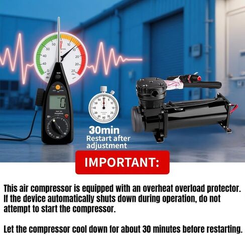 3/8NPT Heavy Duty 200 PSI Air horn Compressor kit with 1/4NPT Converter head and Oil water separator, Fittings for 12V Cars/Train/Truck,Air Suspension horn Compressor SILVER in Saudi Arabia