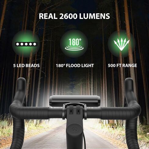 Super Bright Bike Lights for Night Riding, High Lumen Bicycle Light Front and Rear, USB C Rechargeable Bike Headlight and Tail Light Set, LED Bar Light for MTB Mountain Road Bicycle in Kuwait